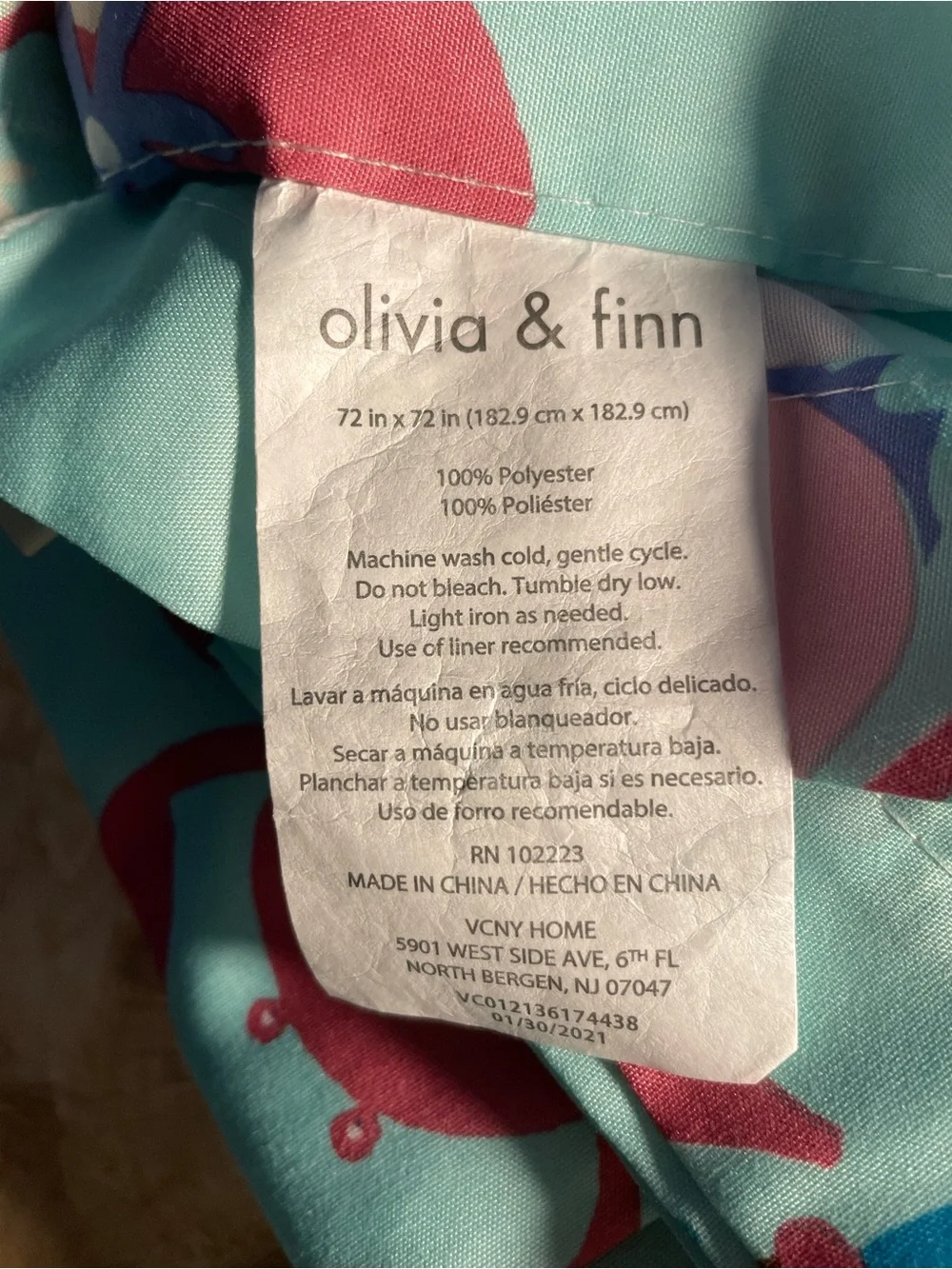 Brand New Olivia & Finn Cloth Mermaid Print Kids Shower Curtain Panel
